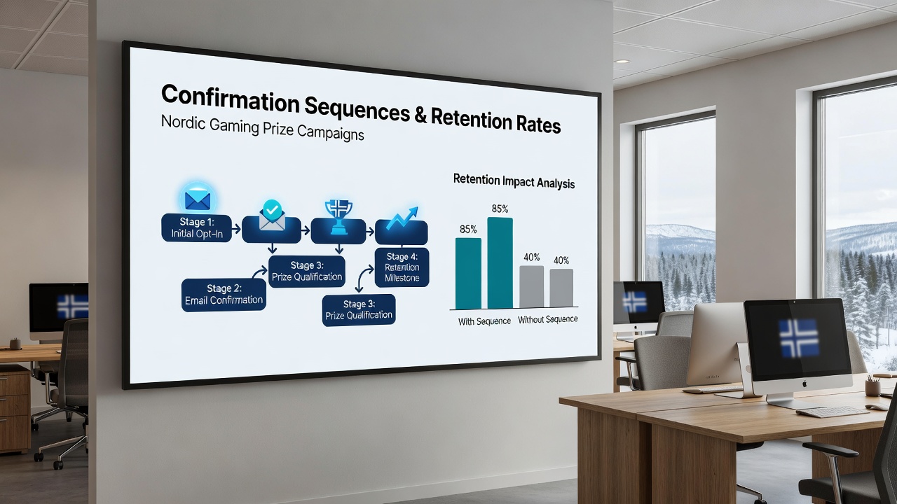 Grafik der viser retention rates over tid for forskellige bekræftelsessekvenser i nordiske præmiekampagner